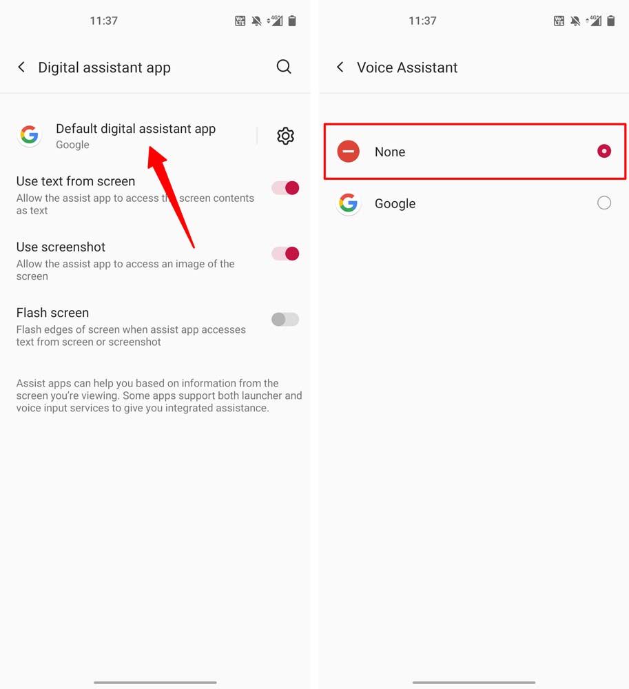 disable google assistant on home button 1