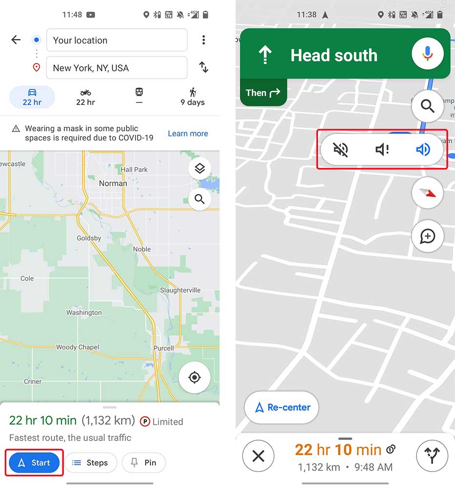 google maps voice navigation not working